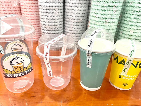 chọn màu băng keo in cho tiệm trà sữa